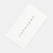 White Gold Text "GRATEFUL" Napkin Serviette (Ecke)