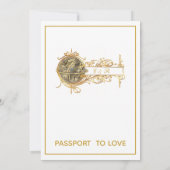 White Gold Travel Wedding Probe Dinner Einladung (Rückseite)