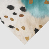 White Gold Türkise Black Cowhide Name Seidenpapier (Detail)