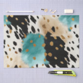 White Gold Türkise Black Cowhide Name Seidenpapier (Handwerk)