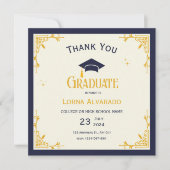 White Gold Vintager Abschluss Dankeschön Karte (Vorderseite)