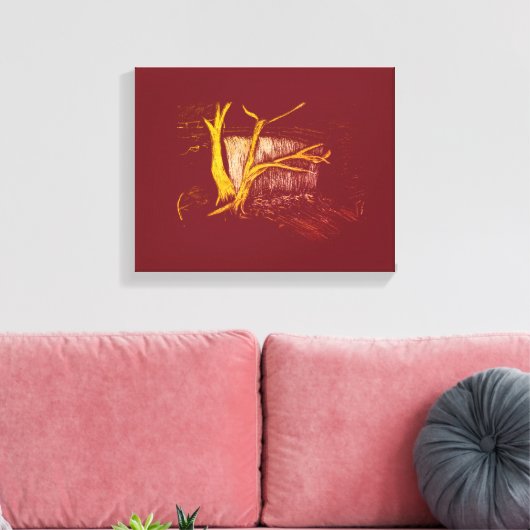 White Gold Wasserfall Canvas Print Leinwanddruck (Insitu (Wohnzimmer))