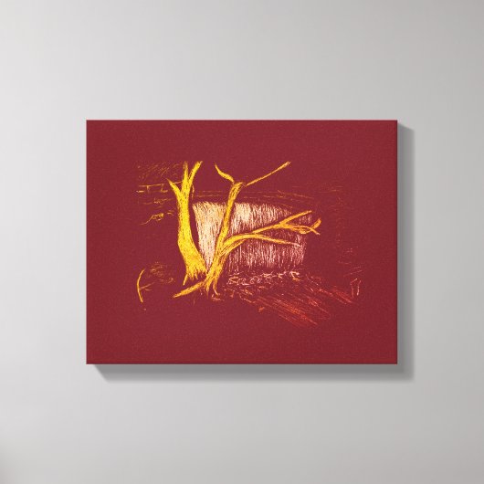 White Gold Wasserfall Canvas Print Leinwanddruck (Vorderseite)