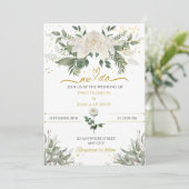 White & Gold "We Do" Einladung zur Hochzeit (Stehend Vorderseite)