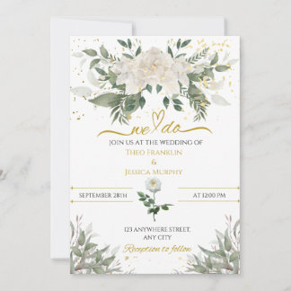 White & Gold "We Do" Einladung zur Hochzeit