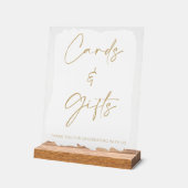 White Gold Wedding Cards and Gifts Table Acrylschild (Winkel)