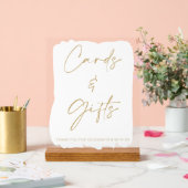 White Gold Wedding Cards and Gifts Table Acrylschild (Hochzeit)