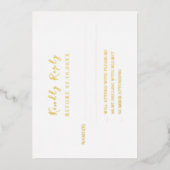 White gold wedding response RSVP foil card Folieneinladung (Vorderseite)