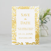 White gold wedding Save the Date foil card Folieneinladung (Stehend vorne)