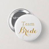 White Gold Wedding Team Bride Button (Vorne & Hinten)
