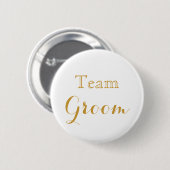 White Gold Wedding Team Groom Button (Vorne & Hinten)