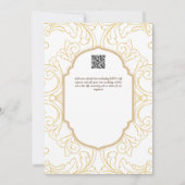 White Gold Wedding Thema Verziert Elegante Klasse Einladung (Rückseite)