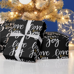 White Gold Weihnachten Liebe & Freude Geschenkpapier