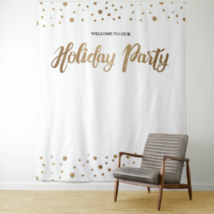 White Gold Weihnachts-Unternehmen Weihnachten Hint Wandteppich