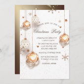 White Gold Weihnachtsballs Weihnachtsmannschaft Pa Einladung (Vorne/Hinten)