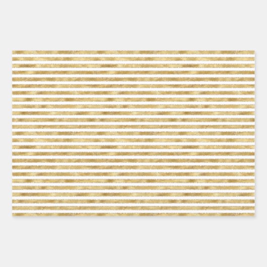 White Gold Weihnachtsbaum Streifen Sparkle Geschenkpapier Set (Vorderseite 2)