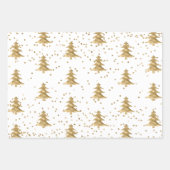 White Gold Weihnachtsbaum Streifen Sparkle Geschenkpapier Set (Vorderseite)