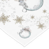 White Gold Weihnachtsstars und Baubles Kurzer Tischläufer (Ecke)