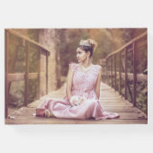 White Gold Winter Florals Quinceanera Gästebuch (Rückseite)