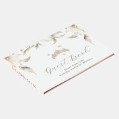 White Gold Winter Florals Quinceanera Gästebuch (Ecke)