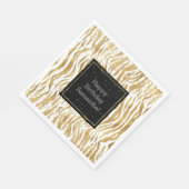 White Gold Zebra Glitz Confetti Serviette (Ecke)