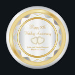 White & Gold Zickzack 50 Jahre Hochzeit Magnet<br><div class="desc">White & Gold Zickzack 50. Hochzeitsjubiläum Magnet. ✔ Hinweis: Nicht alle Vorlagenbereiche müssen geändert werden. 😀 Sie können den Text bei Bedarf entfernen und neu hinzufügen, was immer Sie möchten und welchen Schriftart Sie möchten. 📌 Wenn Sie weitere Anpassungen benötigen, klicken Sie bitte auf den Button "Weitere Anpassungen vornehmen" oder...</div>