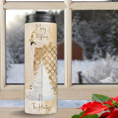 White Golden 6 Foto Template Weihnachtsbaum Thermosbecher