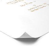White Golden Beige Alphabetisierungsdiagramm Poster (Ecke)