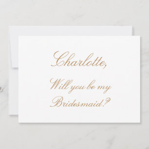 White Golden Beige Bridesmaid - Vorschlagskarte Einladung