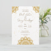 White Golden Modern Einladung (Stehend Vorderseite)