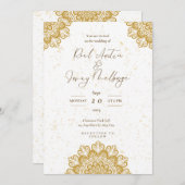 White Golden Modern Einladung (Vorne/Hinten)
