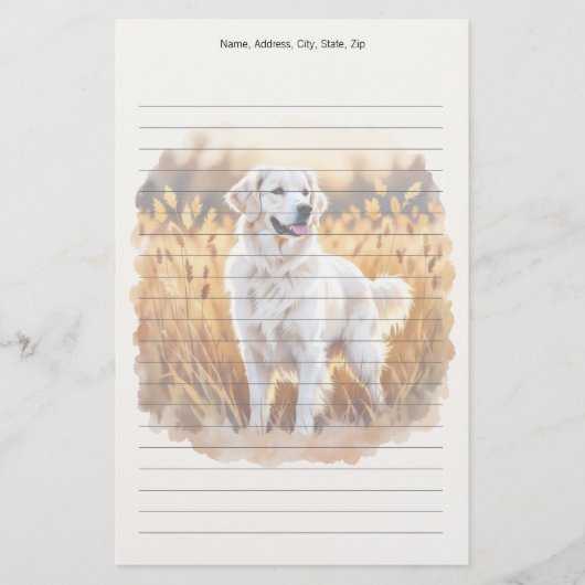 White Golden Retriever Dog Briefpapier (Vorderseite)