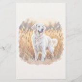 White Golden Retriever Dog Briefpapier (Rückseite)