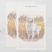 White Golden Retriever Dog Briefpapier (Vorne/Hinten)
