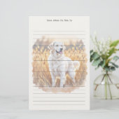 White Golden Retriever Dog Briefpapier (Stehend Vorderseite)