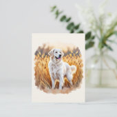 White Golden Retriever Dog Einladung (Stehend Vorderseite)