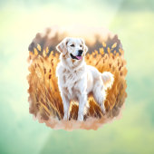White Golden Retriever Dog Fensteraufkleber (Blatt 3)