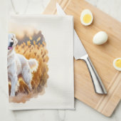 White Golden Retriever Dog Geschirrtuch (Viertel Falte)