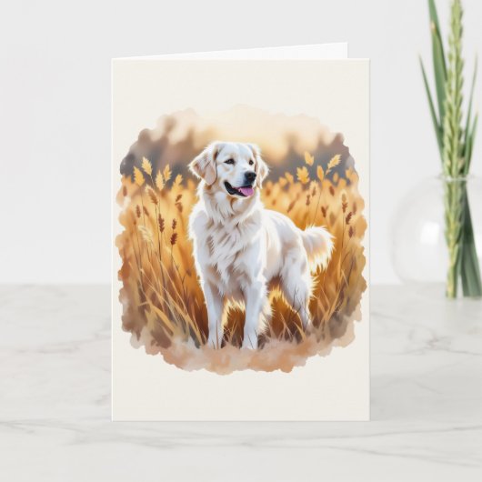 White Golden Retriever Dog Karte (Vorderseite)