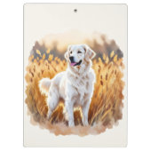 White Golden Retriever Dog Klemmbrett (Rückseite)