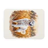 White Golden Retriever Dog Magnet (Horizontal)