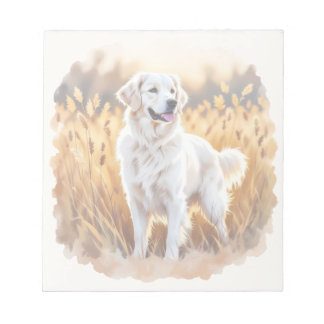 White Golden Retriever Dog Notizblock