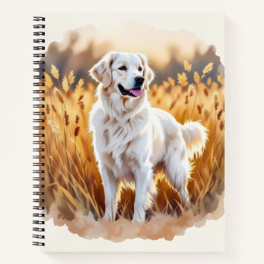 White Golden Retriever Dog Notizblock (Vorderseite)