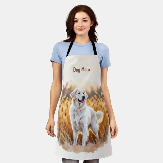 White Golden Retriever Dog Schürze (Getragen)