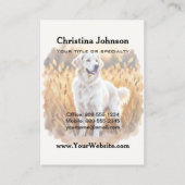 White Golden Retriever Dog Visitenkarte (Rückseite)