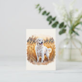 White Golden Retriever Dog Visitenkarte (Stehend Vorderseite)