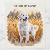 White Golden Retriever Dog Weinetikett (Einzelnes Label)