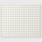 White Golden Retriever mit Gold Glitzer Geschenkpapier (Flach)