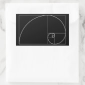 White Golden Spiral Rechteckiger Aufkleber (Tasche)