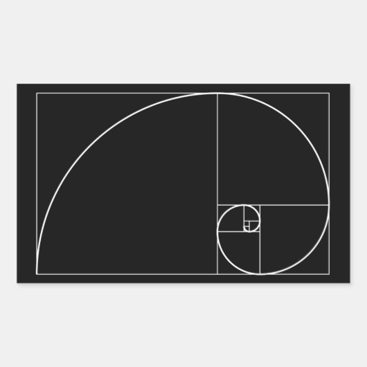 White Golden Spiral Rechteckiger Aufkleber (Vorderseite)